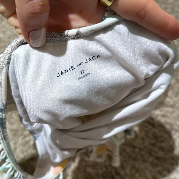 2T Janie and Jack Tropical Print Ruffle Swimsuit - Picture 4 of 4